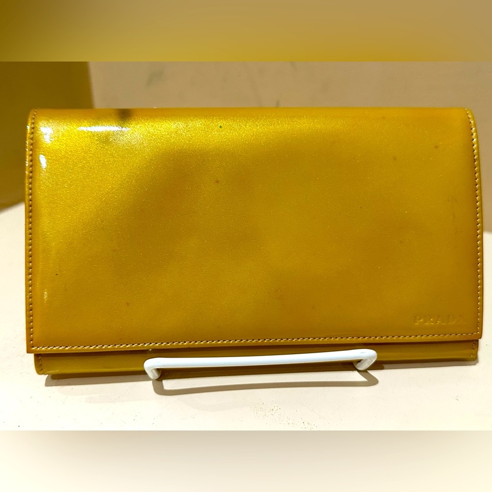 Prada Rubino (Gold) Madras Long Wallet *please read*